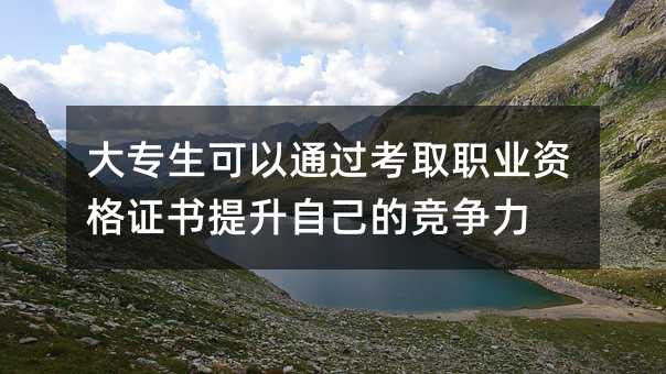 大专生可以通过考取职业资格证书提升自己的竞争力