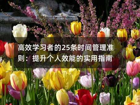 高效学习者的25条时间管理准则:提升个人效能的实用指南