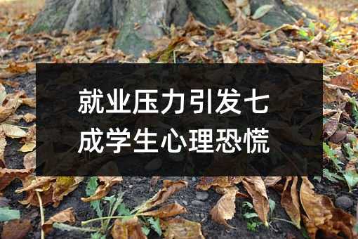 就业压力引发七成学生心理恐慌