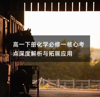 高一下册化学必修一核心考点深度解析与拓展应用