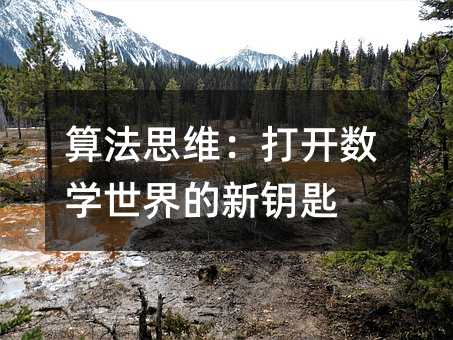 算法思维:打开数学世界的新钥匙