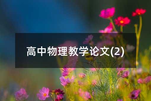 高中物理教学论文(2)