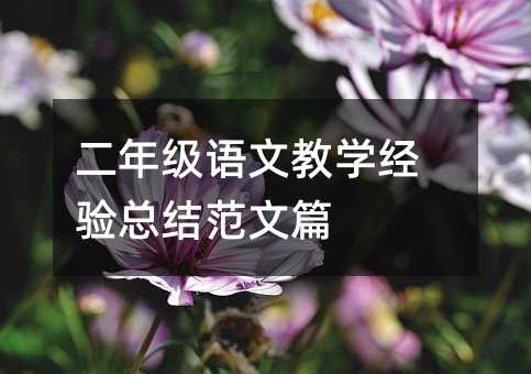 二年级语文教学经验总结范文篇