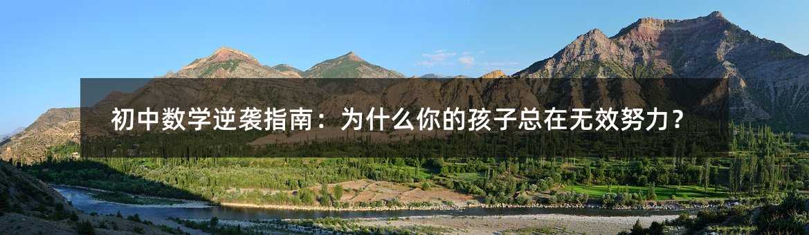 初中数学逆袭指南:为什么你的孩子总在无效努力?