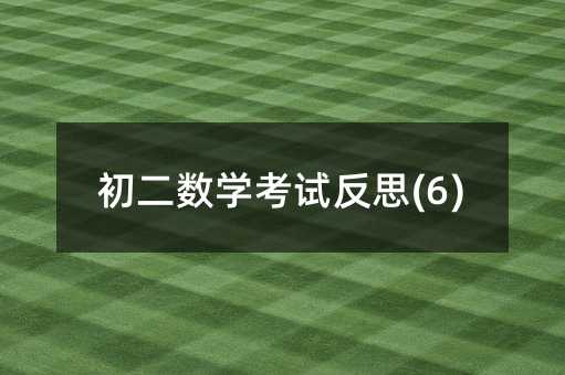 初二数学考试反思(6)