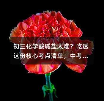 初三化学酸碱盐太难?吃透这份核心考点清单,中考轻松逆袭!